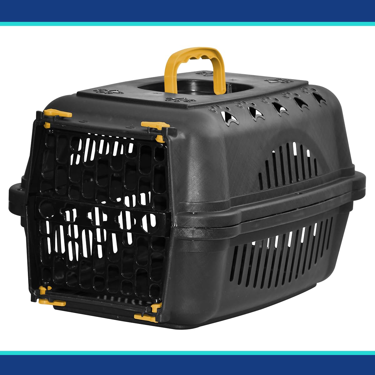 Caixa de Transporte para Cachorros e Gatos N.3 Black Amarelo
